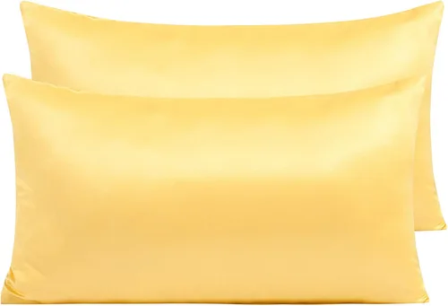 Miniatura 18 de NTBAY - Fundas de almohada de satén con cremallera, súper suaves y lujosas fundas de almohada Negro