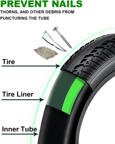 Miniatura 4 de Julai Bike Tire Liners, Mountain Bicycle Tube Flats Self-Adhesive Protector Puncture Free Compatible with 20 24 26 28 29