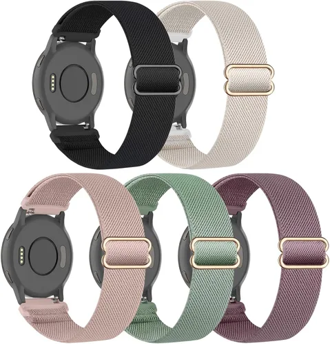 Miniatura 9 de Paquete de 5 correas de reloj de nailon compatibles con Garmin Venu 3S/Venu 4 (1.614 in)/2S/Forerunner 265S 1.654 in, 0.709 in, correa deportiva