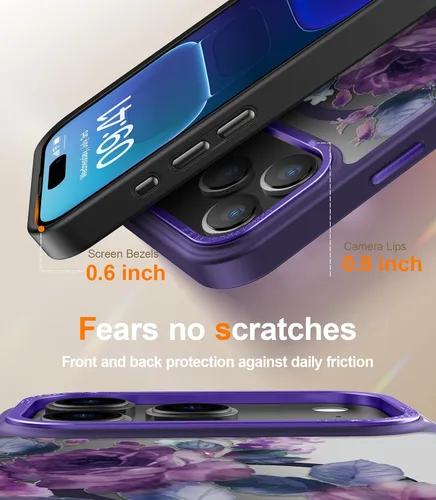 Miniatura 554 de Goodon para iPhone 15 Pro Max con protector de pantalla de privacidad, compatible con Magsafe, funda translúcida mate a prueba de golpes - Linda