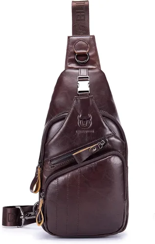 Miniatura 116 de LUKZIJAES Bolso bandolera de cuero genuino para hombre