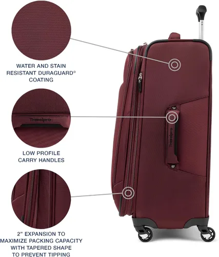 Miniatura 84 de Travelpro Maxlite 5 - Juego de 2 piezas de equipaje de mano de tela, expandibles con 4 ruedas giratorias, bolso blando para debajo del asiento, Negro