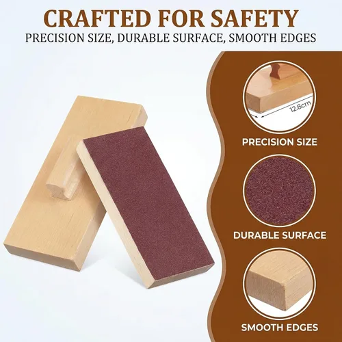 Miniatura 3 de Totority Bloques de arena de madera, instrumentos musicales, 5 pares, juguetes de percusión de madera de haya natural para niños pequeños y niños
