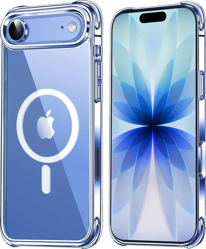 Miniatura 14 de Mkeke Funda magnética diseñada para iPhone 15 transparente, compatible con Magsafe, [no amarilla] [protección contra caídas de grado militar] fundas