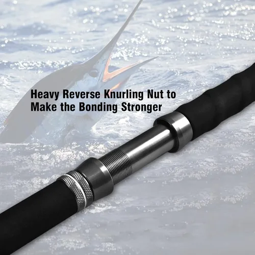Miniatura 4 de Fiblink 1 pieza/2 piezas de agua salada en alta mar Pesado Trolling Rod Big Game Roller Rod convencional barco caña de pescar con guías de rodillos