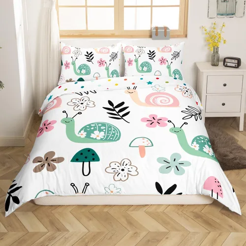 Miniatura 3 de Decoración de habitación kawaii, juego de funda de edredón arcoíris para niñas, tamaño individual, para niños y niños, lindo diseño de nubes