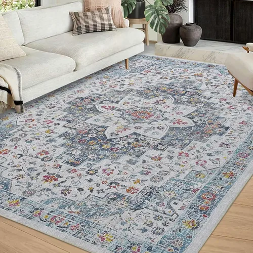 Miniatura 30 de COZYLOOM Alfombra vintage de 2 x 6 pies, estilo oriental con estampado floral, envejecida, estética, bohemia, de felpilla, para entrada, pasillo