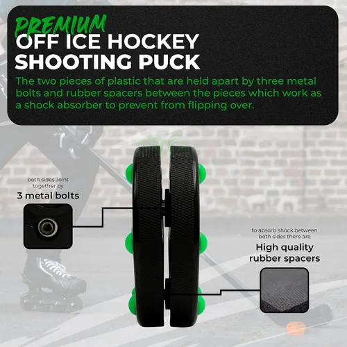 Miniatura 2 de Green Biscuit Disco de hockey sobre ruedas oficial de la NHL Off Ice Hockey Street Puck para un mejor manejo y paso del palo, práctica al aire libre