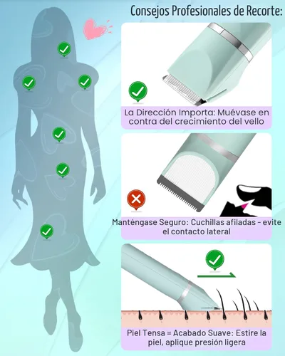 Miniatura 7 de Maquinilla de afeitar eléctrica impermeable para bikini para mujeres, afeitadora de vello púbico, afeitadora recargable con cuchillas cerámicas