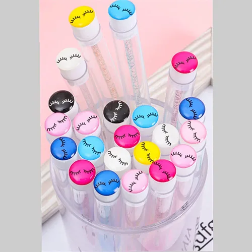 Miniatura 4 de 60 piezas de pinceles desechables de pestañas negras con patrón de pestañas de diamante, carretes de maquillaje, varita de rímel en tubo sanitario