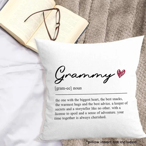 Miniatura 3 de Funda de almohada con definición de Grammy de 18 x 18 pulgadas, funda de almohada de cumpleaños para abuela, decoración cuadrada para el hogar