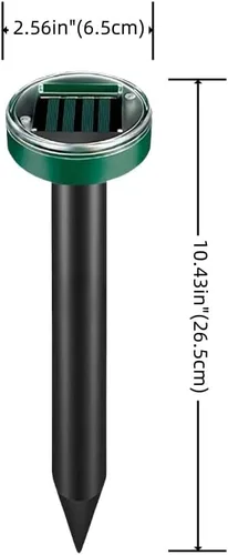 Repelente ultrasónico de topos con energía solar, disuasorio de roedores al aire libre, impermeable, ahorro de energía, repelente eficaz de topos