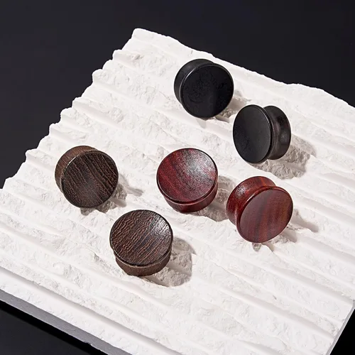 Miniatura 3 de Oyaface Juego de tapones de sillín de madera, túneles de dilatadores de oído naturales, 0G-1.181 in