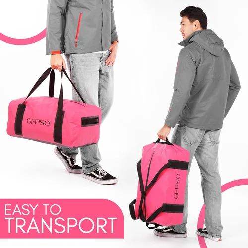 Miniatura 7 de Bolsa de lona impermeable de 50 litros Bolsa seca resistente con parte superior con cremallera, bolsillos interiores y asas reforzadas Bolsa