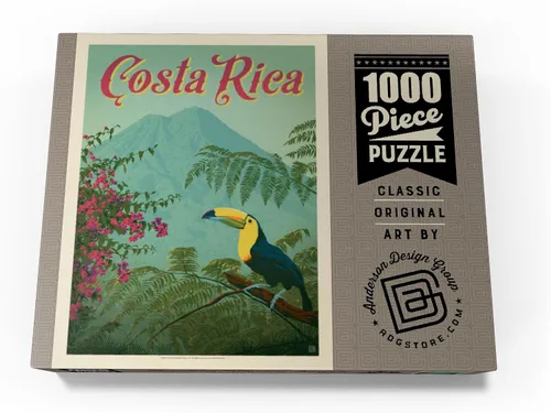Miniatura 4 de MyPuzzle Costa Rica: Toucan in The Jungle, póster vintage, rompecabezas premium de 1000 piezas para adultos