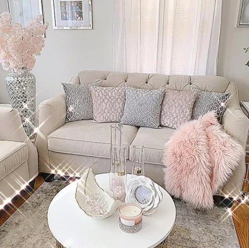 Miniatura 5 de Almohada de celosía, diamantes de imitación brillantes en terciopelo suave, inserto de fibra hipoalergénica, funda lavable, única, decoración