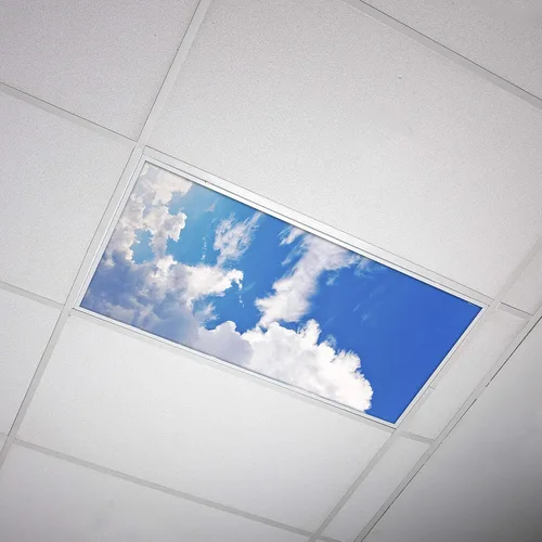 Miniatura 26 de Cubierta de luz fluorescente para luces de techo de aula, nubes rosadas, inserto de película retroiluminada de alta calidad 2 x 4