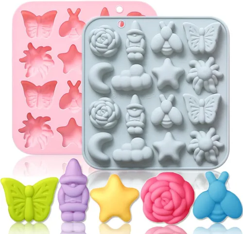 Miniatura 8 de Paquete de 2 moldes de silicona para chocolate, elefante, mono, rana, para pasteles, gomitas, gelatina, cubitos de hielo, decoración de pasteles