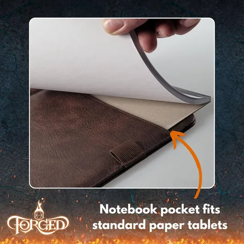 Miniatura 9 de Forged Dice Co. Game-Folio Portfolio Carpeta de Cuero PU - Carpeta de Juegos para Hojas de Personajes DND con Organizador de Tarjetas de Hechizos