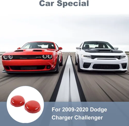 Miniatura 6 de JWWY Cubierta colgante para compartimento del motor para Dodge Challenger Charger 2009-2024+, accesorios de motor ABS rojo, 2 piezas