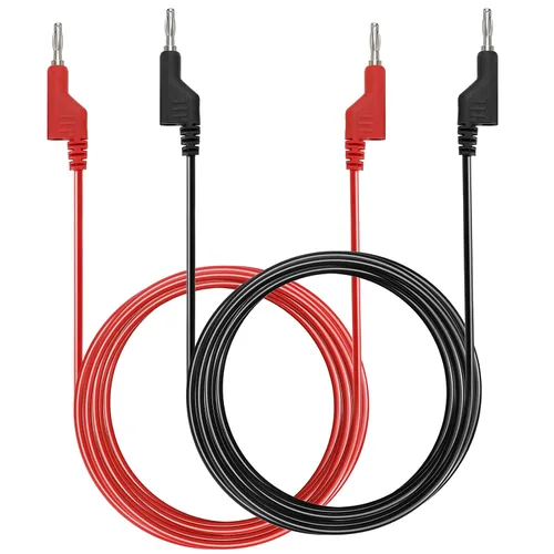 Miniatura 9 de Sumnacon 2 cables de prueba de enchufe de plátano a plátano, cables de prueba apilables de 0.157 in, cables de clip de multímetro para pruebas