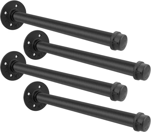 Miniatura 8 de Acrux7 Paquete de 6 percheros de 10 pulgadas para montaje en la pared, barra de ropa industrial de tubería industrial, colgador de metal rústico