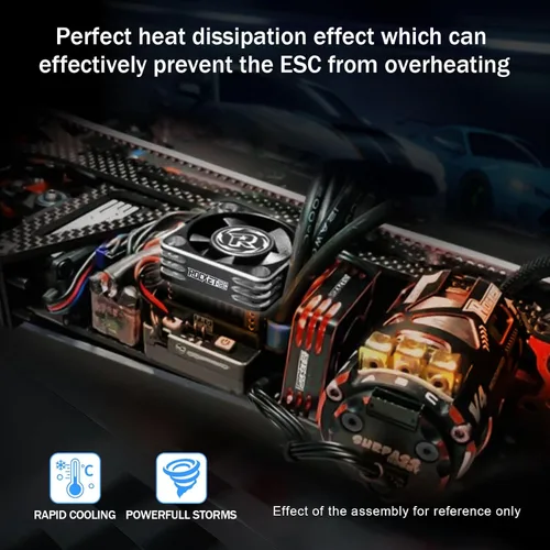 Miniatura 5 de Surpass Hobby Ventilador de refrigeración RC de 30 mm Disipación de calor 28000RPM Ventilador de refrigeración ESC para auto RC Turbo Esc A3 de 1/8