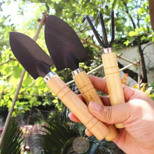Miniatura 2 de Leadigol Mini pala de jardín deshierbe hogar flor pala maceta planta bonsái herramienta mango de madera jardinería maceta herramienta mango