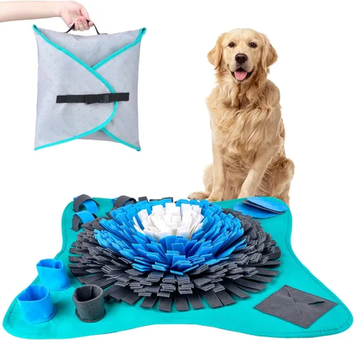 Alfombrilla de olfateo para perros de 25 pulgadas, juguetes interactivos de rompecabezas para perros para enriquecimiento, tapete grande de