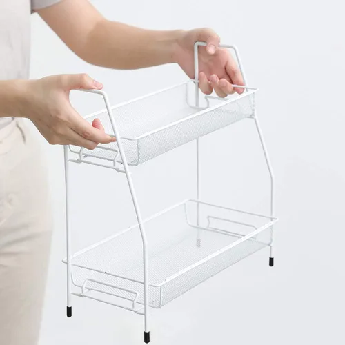 Miniatura 7 de Organizador de especias, organizador de estante de baño de 2 niveles para encimera, organizador de estante de cocina para latas de especias, frascos