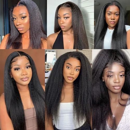 Miniatura 6 de Extensiones de cabello humano lacio tipo afro, 12 meses de vida útil de 10, 12 y 14 pulgadas, paquetes de cabello lacio brasileño Yaki 100% sin