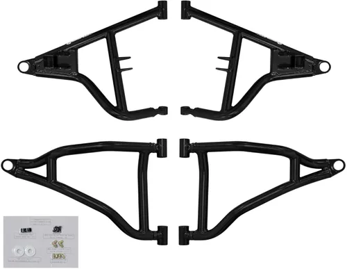 Miniatura 5 de SuperATV Brazos A de desplazamiento de 1.5" de alto espacio libre para Polaris RZR S 1000/2019-2020 S4 1000 Heavy Duty - Negro