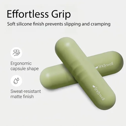Miniatura 2 de Lindywell Juego de 2 pesas de mano de agarre suave, 2.2 libras, pesas de mano para mujeres y hombres, tonificación fina, pilates, terapia física