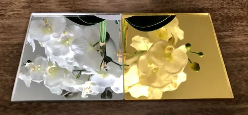 Miniatura 9 de Hojas de espejo acrílico de 6 x 12 pulgadas, paquete de 4, láminas acrílicas de espejo de plexiglás dorado de 1/8 pulgadas de grosor para corte