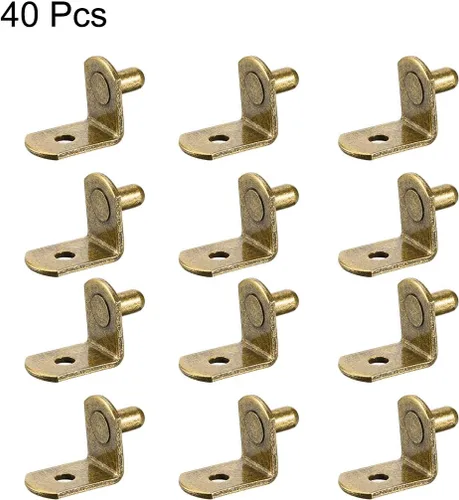 Miniatura 3 de uxcell Clavija de soporte para estante, soporte en forma de L de 0.197 in, estante de armario de muebles, clavijas de soporte con agujero