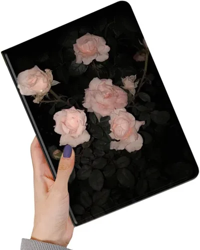 Miniatura 18 de kaitesi Funda floral compatible con iPad 6ª 5ª generación 9.7 pulgadas iPad Air/Air 2, diseño de flores, bonita funda inteligente de piel delgada