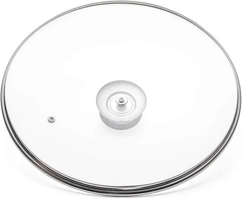 Miniatura 2 de Tapa de vidrio para sartén, sartén, sartén y tapa de sartén con mango recubierto de anillo de silicona, 9.5 pulgadas, transparente