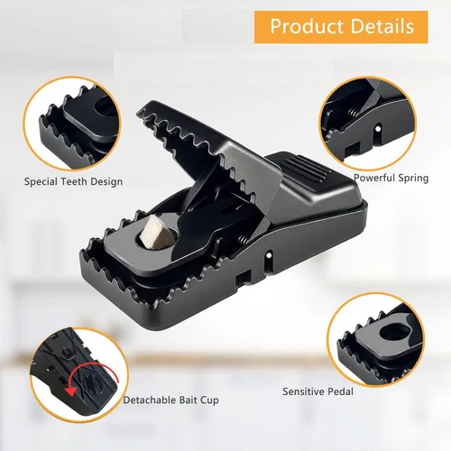 Miniatura 3 de Trampa reutilizable para ratones para interiores, paquete de 12 unidades, dispositivo de control de roedores de plástico fácil de configurar
