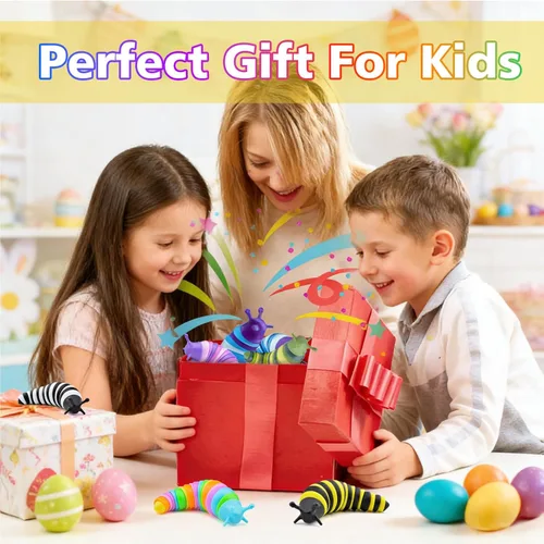 Miniatura 6 de Cevioce Juguete Fidget de Babosa, Juguete Sensorial Fidget de Babosa para Niños y Adultos, 2 Piezas de Lindos Juguetes Sensoriales Articulados en 3D
