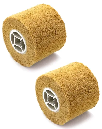 Miniatura 7 de QWORK Ruedas abrasivas de grano 120 no tejidas para pulido de alambre de pulido de alambre, paquete de 2 fuertes fuerzas de corte para un acabado