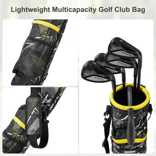 Miniatura 6 de Golf Stand Bag, 2 Way Dividers Golf Bag, Sunday Golf Bag Lightweight Par 3 Golf Bag, Pitch and Putt Youth Golf Bag with Multiple Storage Pockets for