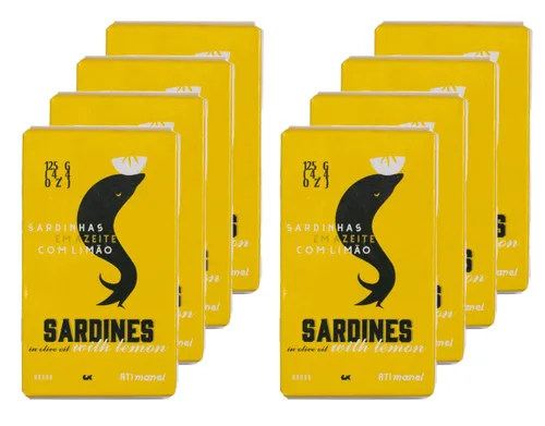 Miniatura 4 de Ati Manel Sardinas enlatadas en aceite de oliva y limón 4.41 oz de pescado enlatado Paquete de 3 latas de 4.41 oz