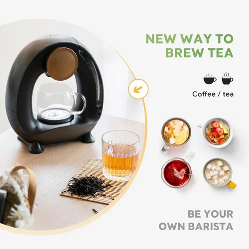 Miniatura 9 de Cafetera de una sola porción 2 en 1, cafetera rápida de 1400 W para cápsulas K-Cup y café molido, cafetera americana y de té de un solo toque con 2