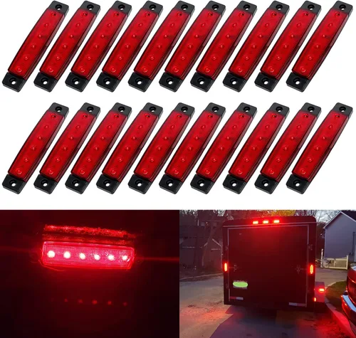 Miniatura 10 de KEING Paquete de 30 indicadores LED sellados de 3.8 pulgadas, impermeables, ámbar/rojo/blanco, 6 indicadores de marcador, lámparas de liquidación