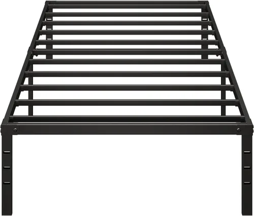 Miniatura 6 de Base de cama individual de 18 pulgadas de alto, plataforma resistente con almacenamiento debajo de la cama, marco de cama de metal resistente