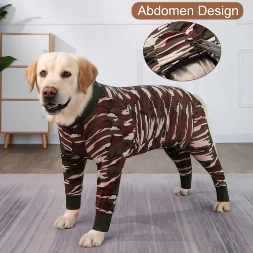 Miniatura 6 de Traje de recuperación para perros grandes y medianos después de la cirugía, mameluco antilameduras suave y transpirable para perros, alternativa al