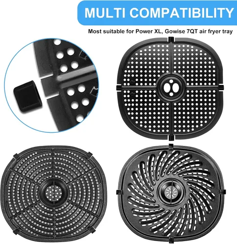 Miniatura 2 de ALJ Protector de bandeja para freidora de aire, paquete de 4 protectores de silicona, antideslizante, resistente a los arañazos, se adapta a 7QT
