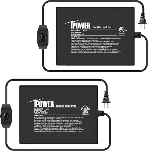 Miniatura 17 de iPower Almohadilla de calor para reptiles de 6 x 8 pulgadas, 8 W, calentador de terrario para animales pequeños