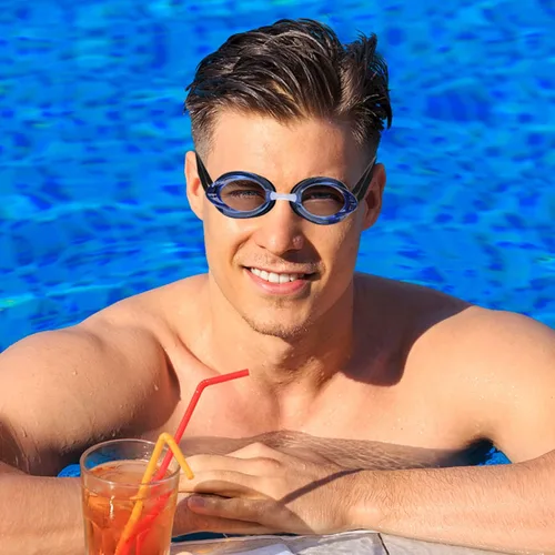 Miniatura 2 de Zetaproswim School Gafas de natación, gafas de natación para adultos, mujeres y hombres, antivaho anti-UV, sin fugas, 1 paquete Azul