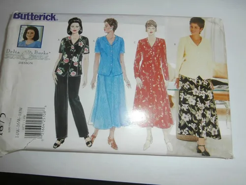 Butterick Patrón de costura 4875 para mujeres; vestido, parte superior, falda, pantalones talla 14W-16W-18W